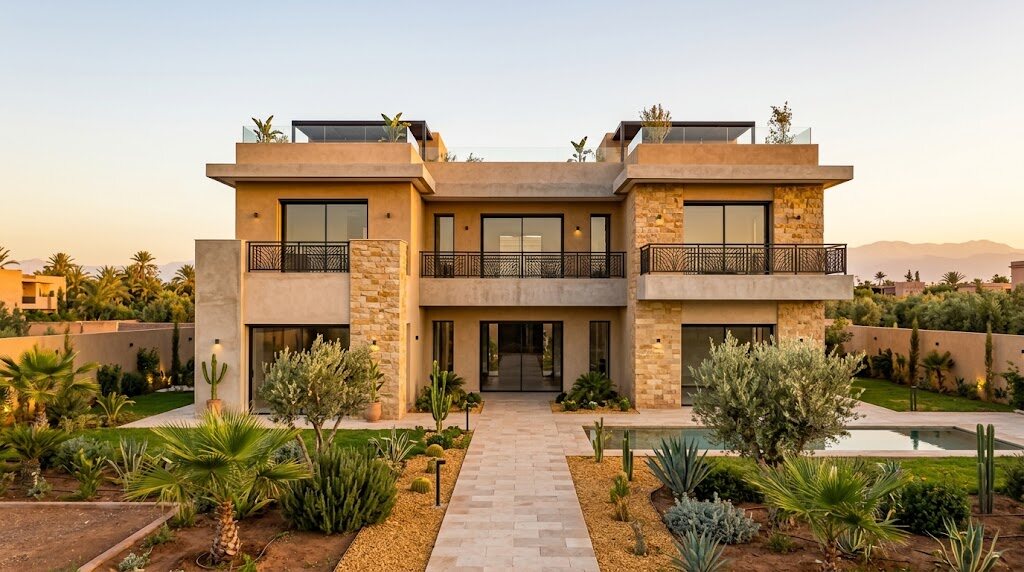 Villa contemporaine avec jardin paysager